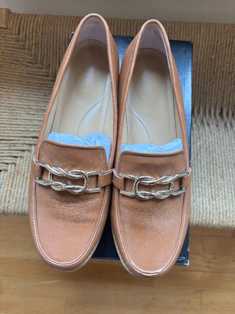 Talbots Havana Tan Laura Link Leather Loafers – Size 10M - Picture 10 of 14